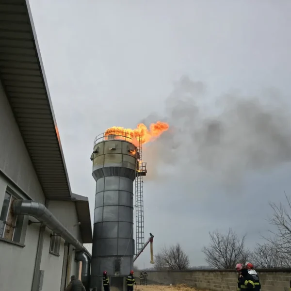 Incendiu la un siloz aparținând milanodue srl de lângă șofronea 2 milano due incendiu 2