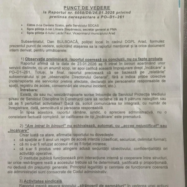 Adrian toma, directorul general al poliției locale arad, acuzat „de hărțuire morală la locul de muncă” | plângerea a fost făcută de un angajat al dgpla și a ajuns la comisia de hărțuire 6 pdv1