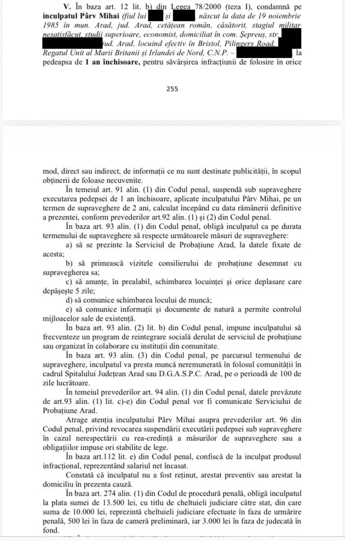 sentinta nr.105 din 04 martie 2026 iccj parv mihai2