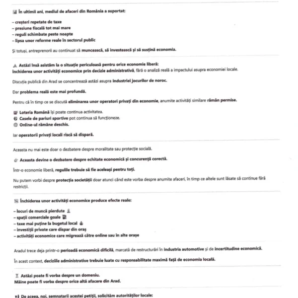 Ucu dima cere o dezbatere publică reală pe tema interzicerii activităților de jocurilor de noroc: „am depus documentele. Acum trebuie să vorbim serios despre ce urmează pentru arad” 6 p1