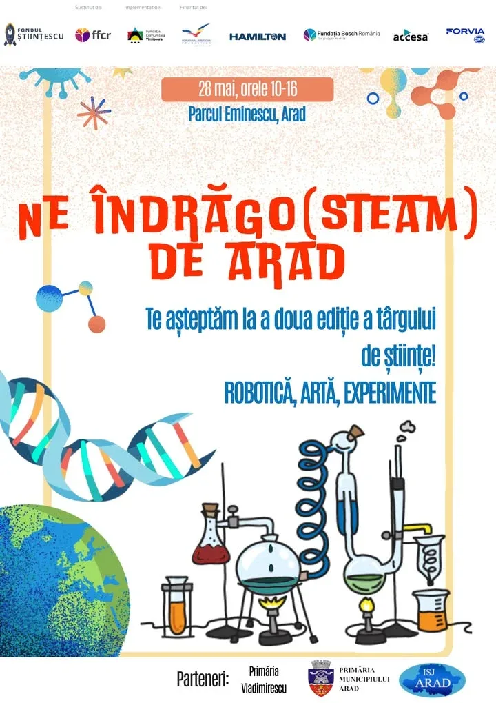 Târgul de științe „ne îndrăgosteam de arad” transformă parcul eminescu într-un spațiu al cunoașterii 2 targ arad