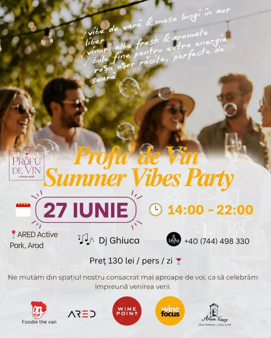 „summer vibes party” la ared active park cu profu’ de vin 2 profu’ de vin ared active park - 2026