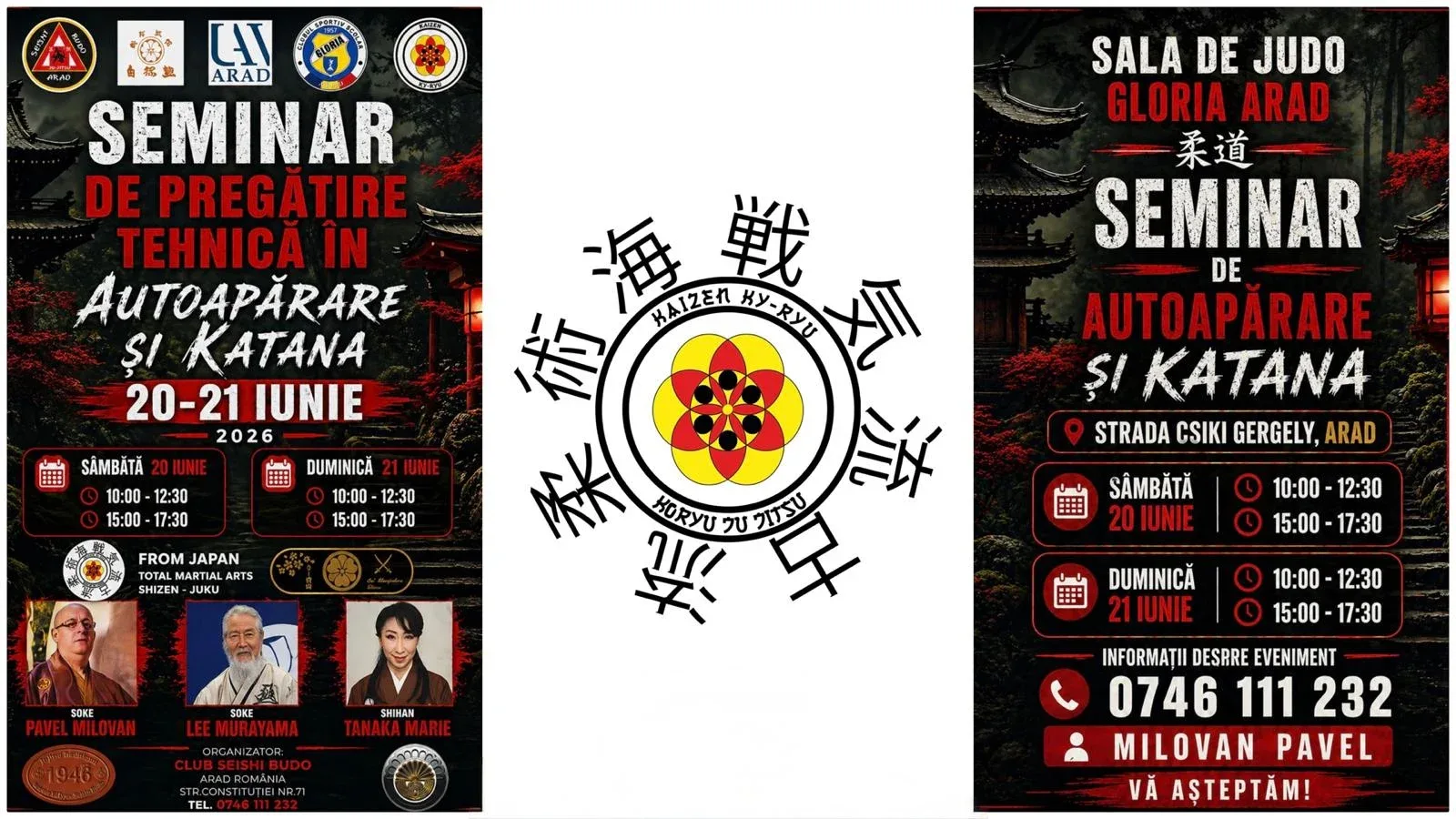 Două seminare de autoapărare prin tehnici de koryu-jujitsu și mânuirea katanei, în acest weekend 1 seminar autoapărare
