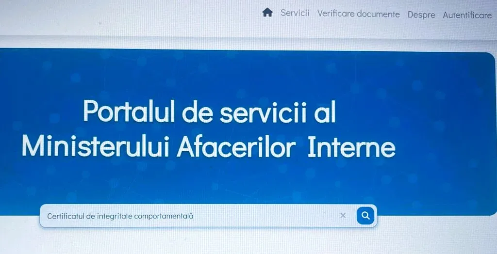 Certificatul de integritate comportamentală poate fi obținut online, prin hub-ul de servicii al mai 1 hub mai