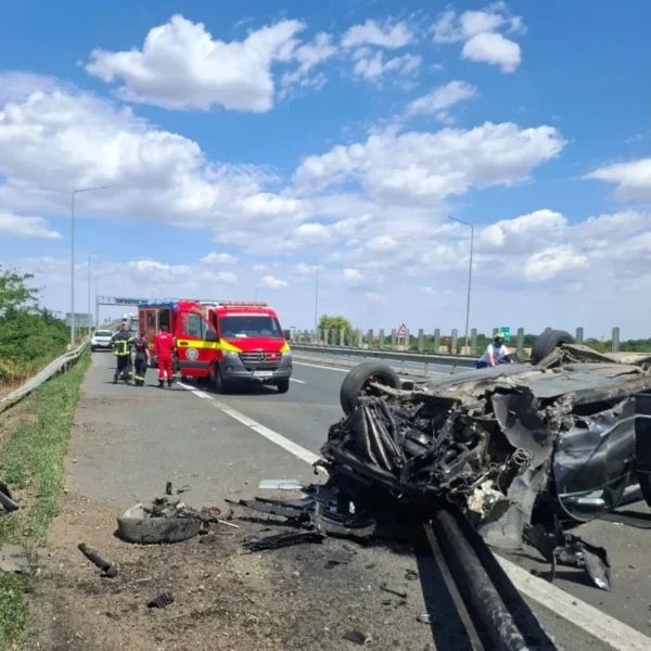 Accident rutier pe a1, sensul de mers arad - timișoara | o victimă a fost transportată la spital 2 accident1 a1