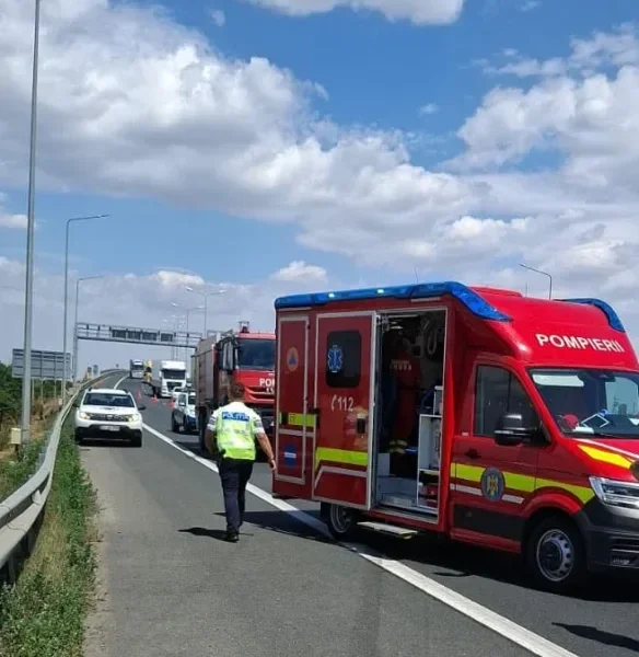 Accident rutier pe a1, sensul de mers arad - timișoara | o victimă a fost transportată la spital 3 accident2 a1