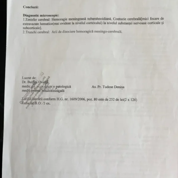 Disperarea unui tată | moartea lui lucian mariș din șiria - un „banal accident” sau o crimă interlopă acoperită de autorități? (1) 11 buletin histopatologic1