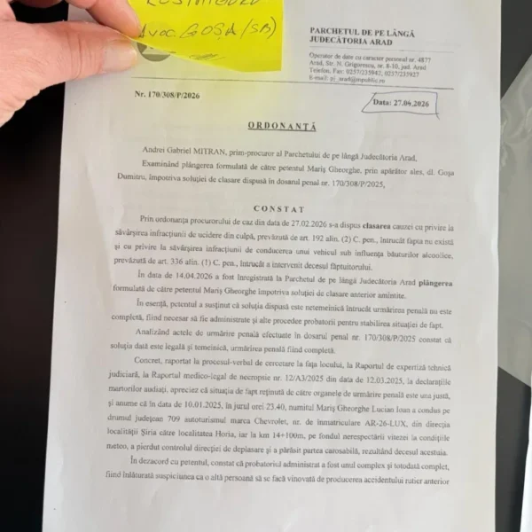 Disperarea unui tată | moartea lui lucian mariș din șiria - un „banal accident” sau o crimă interlopă acoperită de autorități? (1) 34 ordonanta respingere 27.04.2026 1