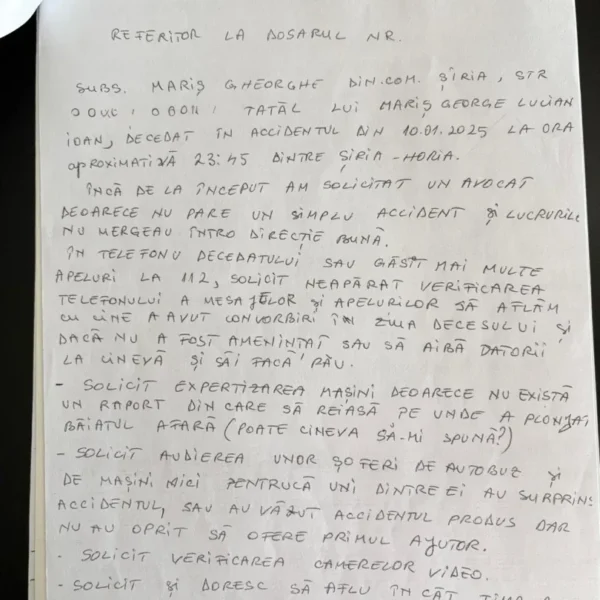 Disperarea unui tată | moartea lui lucian mariș din șiria - un „banal accident” sau o crimă interlopă acoperită de autorități? (1) 21 plagere maris politie1