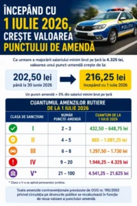 Atenție, șoferi! A crescut valoarea punctului de amendă 2 punct amenda majorat