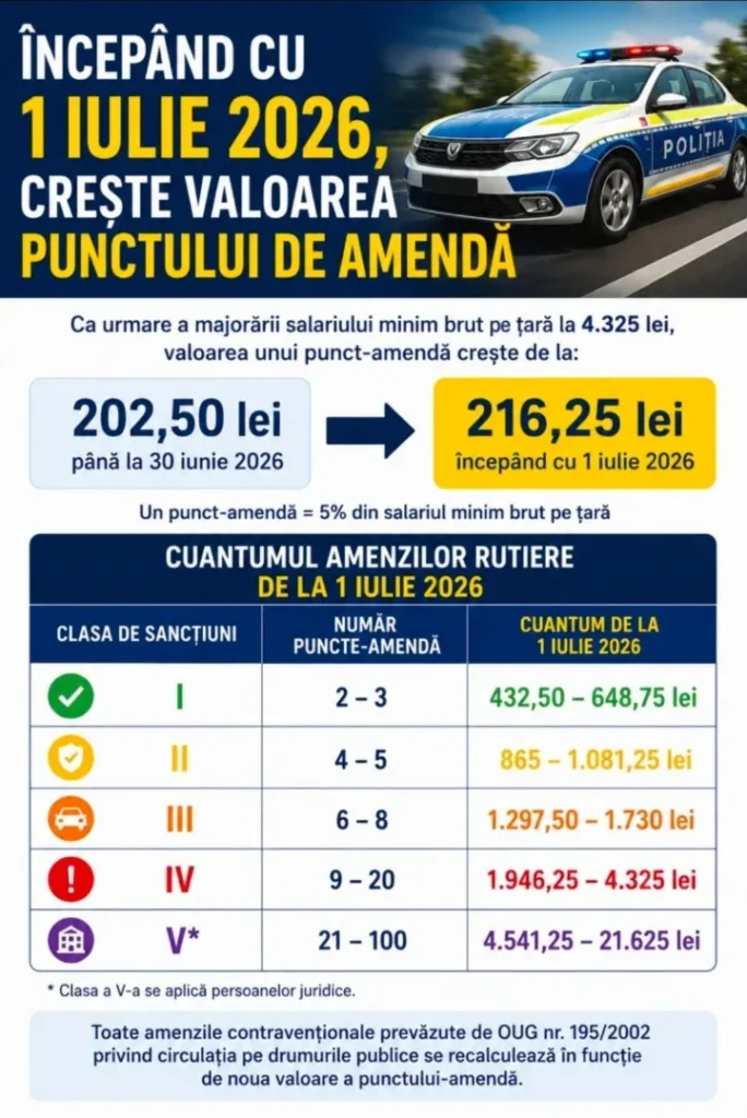 atenție, șoferi! a crescut valoarea punctului