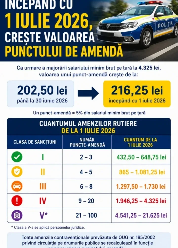 atenție, șoferi! a crescut valoarea punctului