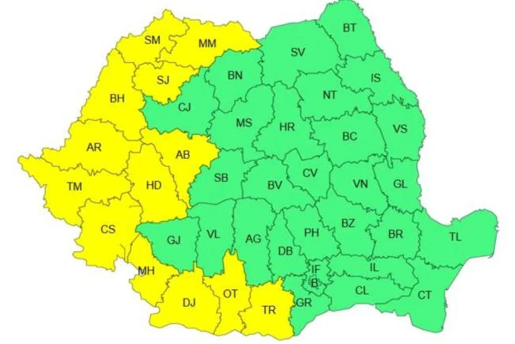 Județul Arad, sub Cod Galben de temperaturi deosebit de ridicate și local caniculă
