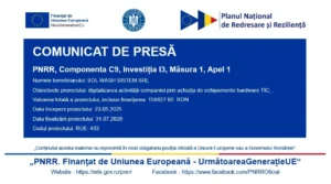 SOL WASH SISTEM SRL | Anunț privind finalizarea proiectului cu titlul: „DIGITALIZAREA ACTIVITATII SOL WASH SISTEM SRL”