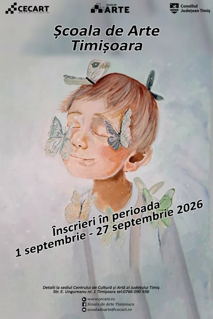 Școala de Arte Timișoara deschide înscrierile pentru anul școlar 2026–2027