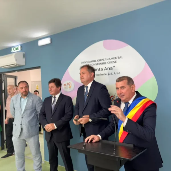 Creșa numărul 99, finalizată prin programul guvernamental „Sfânta Ana”, a fost inaugurată la Fântânele în prezența ministrului Cseke Attila