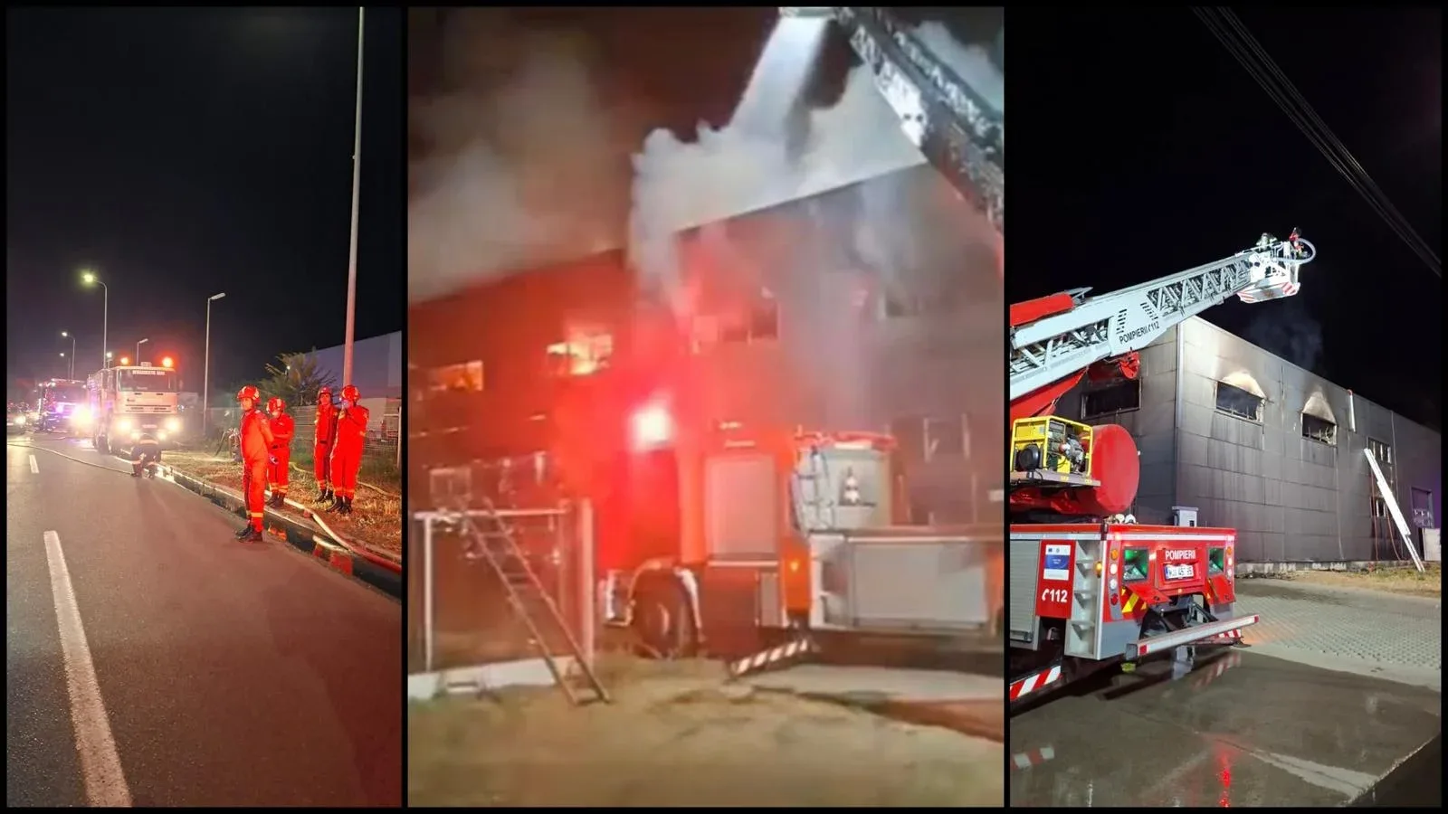 Un incendiu izbucnit la 4 dimineața a mistuit, într-o oră, o hală a unui service auto de pe calea radnei 1 incendiu calea radnei