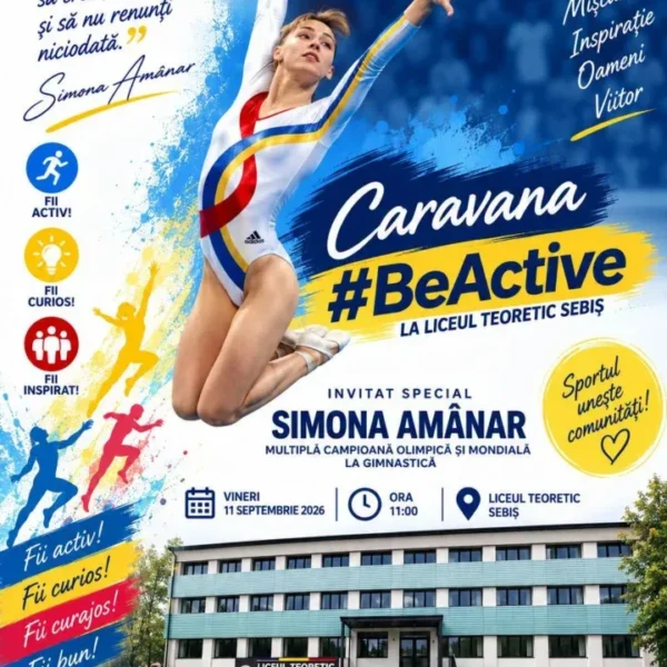 Caravana #BeActive a adus-o pe campioana Simona Amânar la Liceul Teoretic Sebiș
