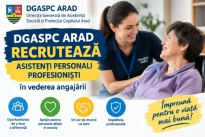 DGASPC Arad recrutează Asistenți Personali Profesioniști