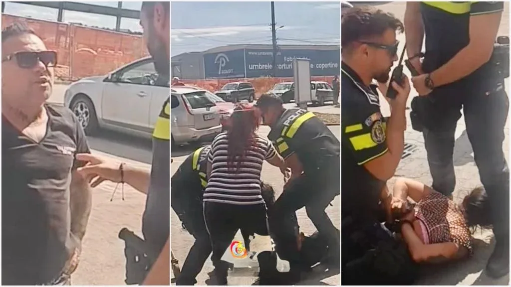 Scandal de proporții, în parcarea unui supermarket din Arad | Două femei au fost încătușate și s-au aplicat amenzi record