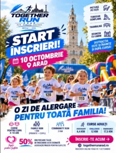 S-a dat startul înscrierilor la prima ediție Together Run Arad | Alergare, familie și implicare pentru o cauză caritabilă