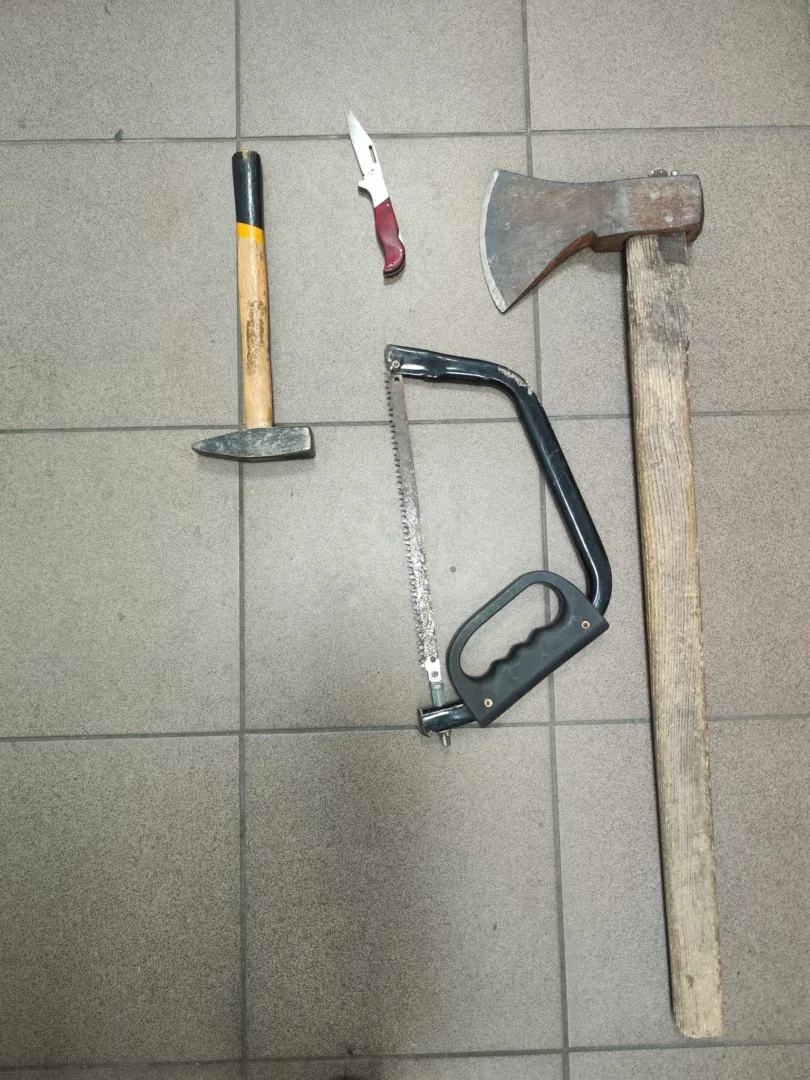 Bărbat ridicat de jandarmi, în timpul unui eveniment public din Piața Catedralei | Avea asupra sa un topor și alte obiecte periculoase în rucsac