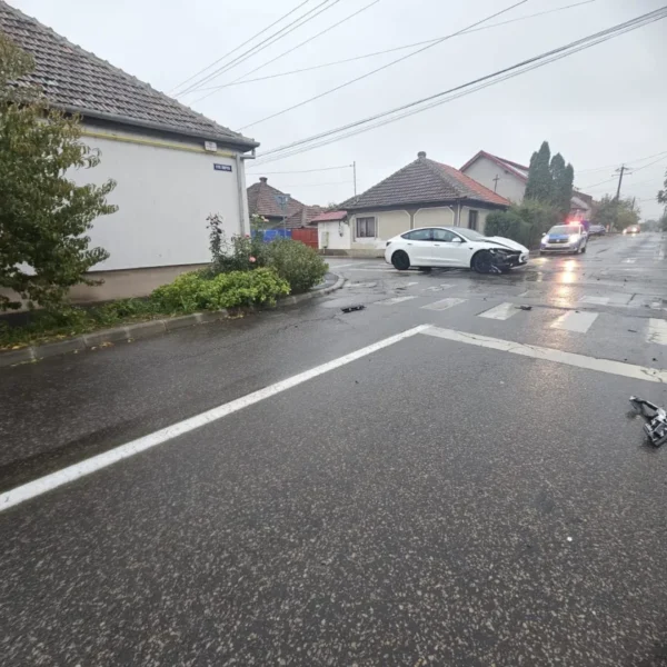 Accident în Bujac, la intersecția străzilor Orfeu cu Macedoniei