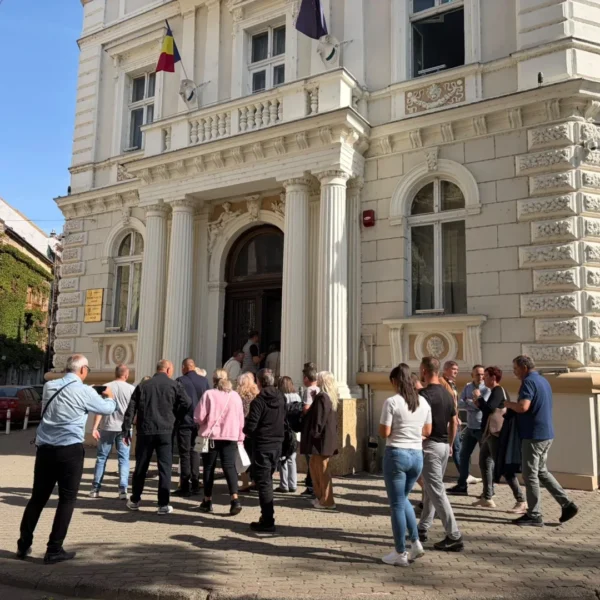 Protest al păgubiților KIA în fața Tribunalului Arad