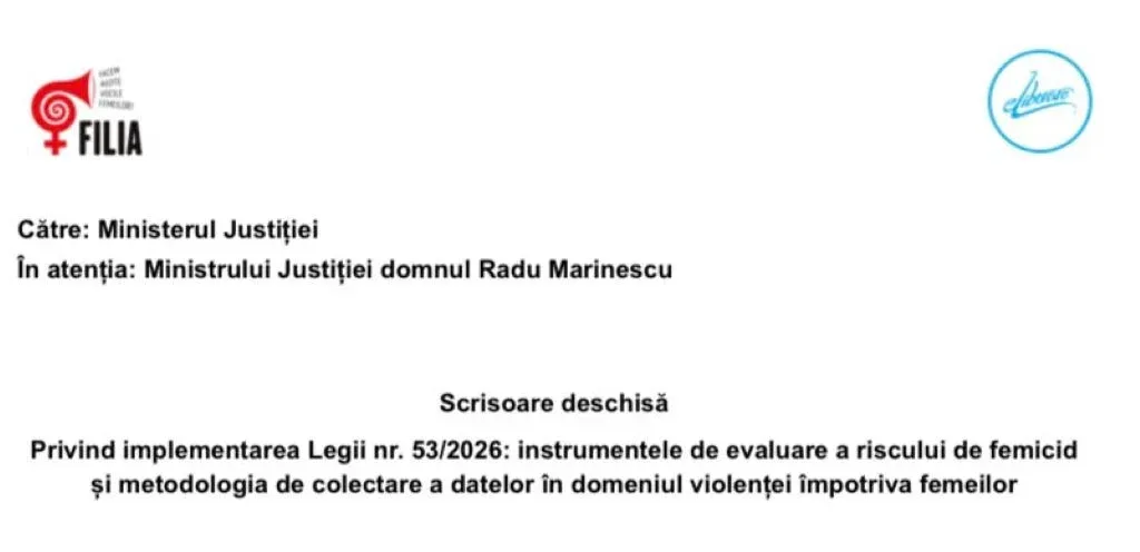Femicidele ar putea fi prevenite doar dacă legea este aplicată | 190 de organizații și reprezentanți ai mediului academic cer Ministrului Justiției să acționeze
